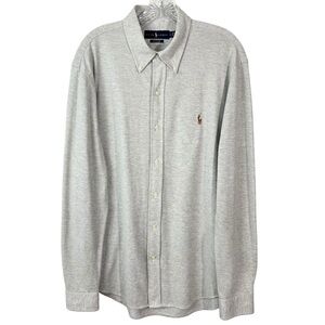 Ralph Lauren Knit Oxford Long Sleeve Light Heather Gray size Large